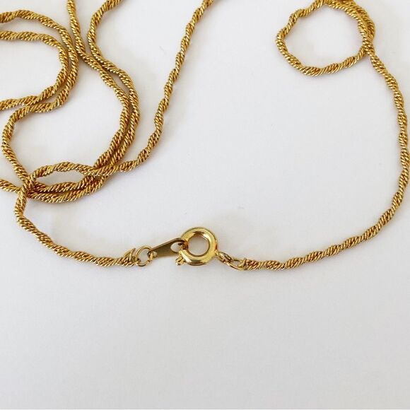 VTG huge AB crystal glass heart pendant on gold chain 24” - Picture 5 of 9